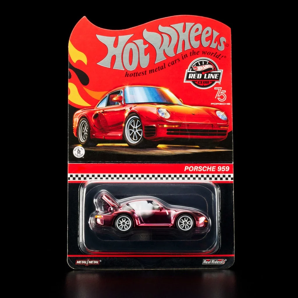 

Автомобили Hot Wheels RLC PORSCHE 959, гальваника, красный, 1/64, литая под давлением металла, коллекция игрушечных транспортных средств