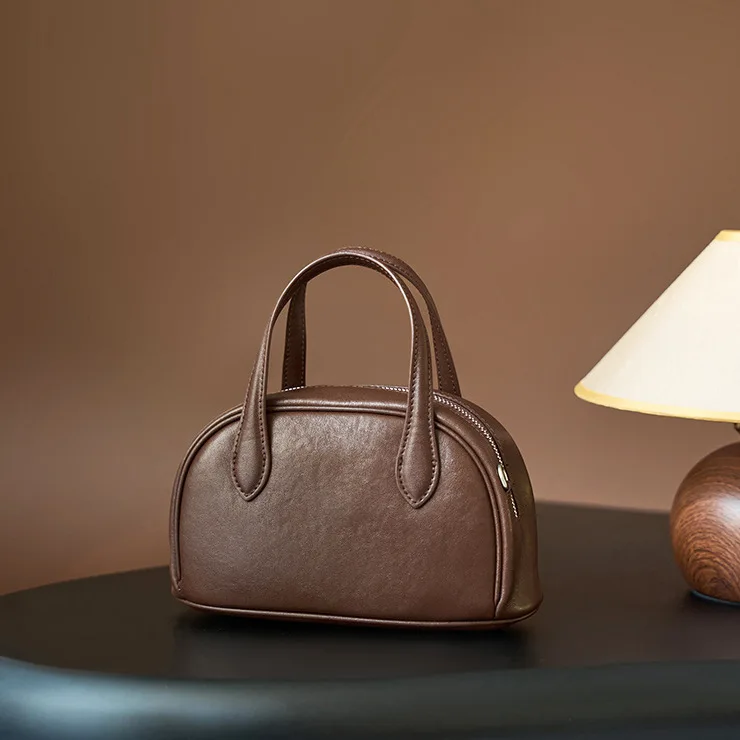 100% جلد طبيعي 2025 T tanned ريترو حقيبة يد نسائية السيدات المألوف التنقل البسيطة Crossbody الفتيات الكتف وسادة حقيبة #1