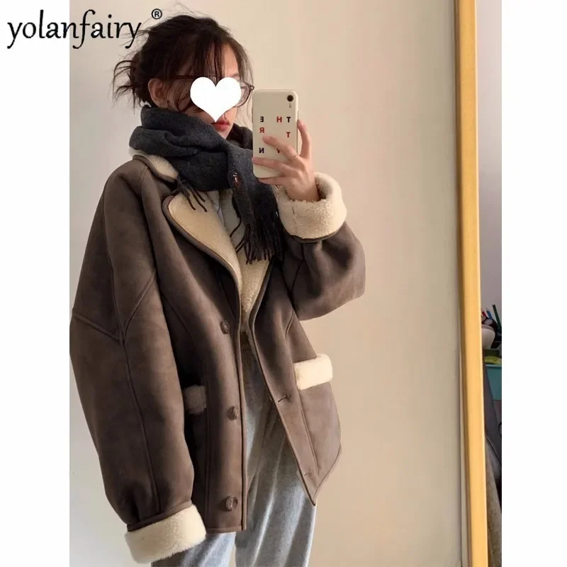 New Pure Wool Coats Women Composite Fur Integrated Clothes for Woman Suede Fur Coat Korean Jackets Women\'s Winter Jacket FCY4997