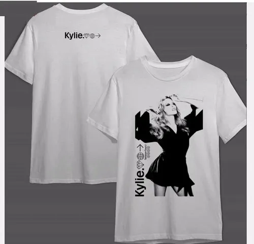 NEW 2025 Kylie Minogue Tension Tour Black T-Shirt Men's and Women's Same Couple Top Summer Preferred Pure Cotton Fashion