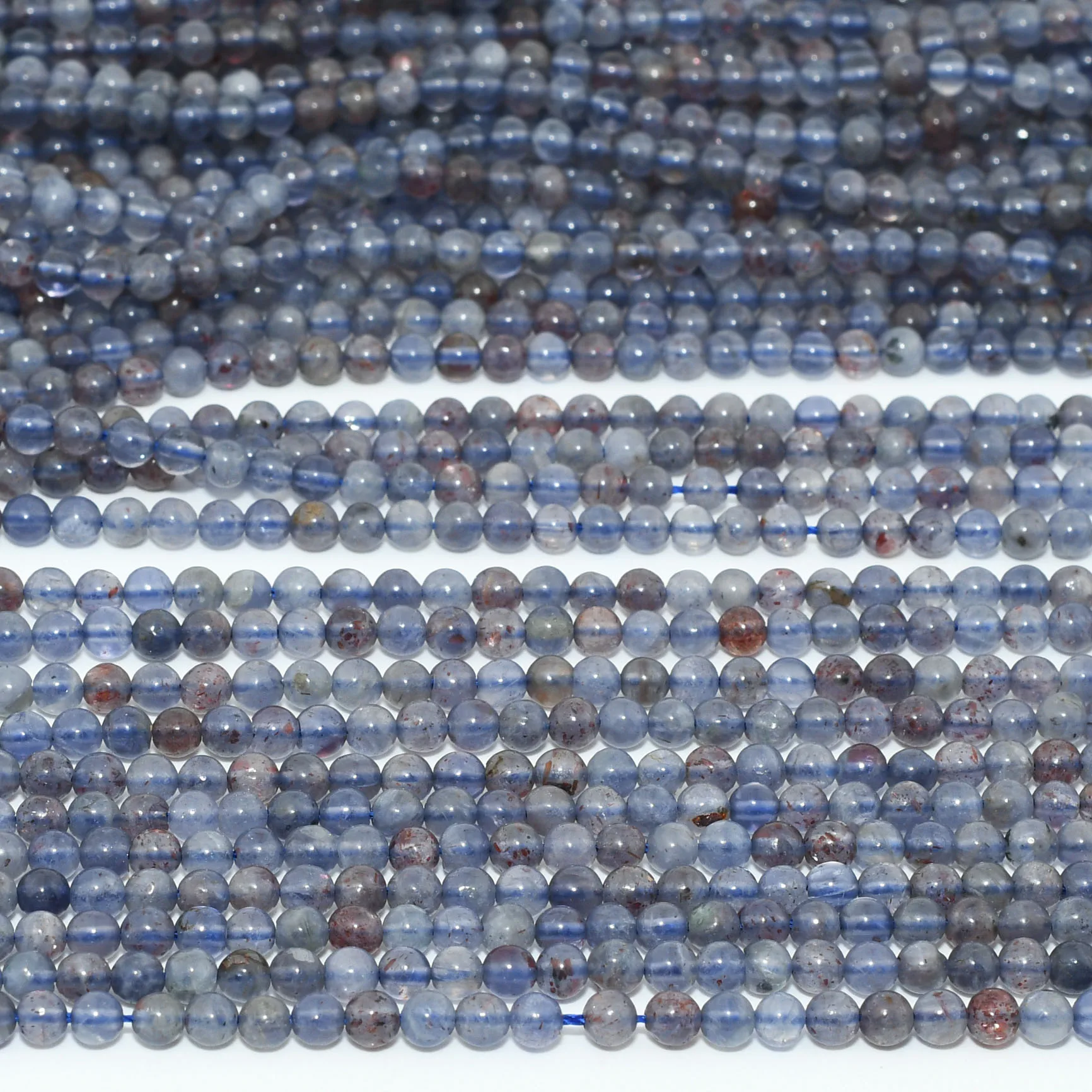 لقطة الدم الطبيعية ايوليت / ايوليت مع حجر الشمس خرز دائري فضفاض 4.2 مم - 4.5 مم #4