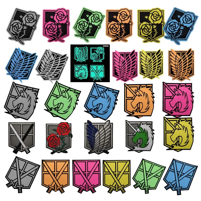 

Outdoor Bag Accessorie Anime Badge Attack Giant Surrounding Sword of Crusade Investigative Corps Armband Luminous Epaulets Patch