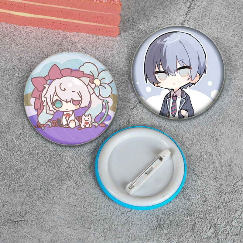 Anime Characters MEIKO KAITO Saki Akito Kamishiro Rui Badge Lapel Pins Brooches for Clothes Decoration Jewelry Accessories Gifts