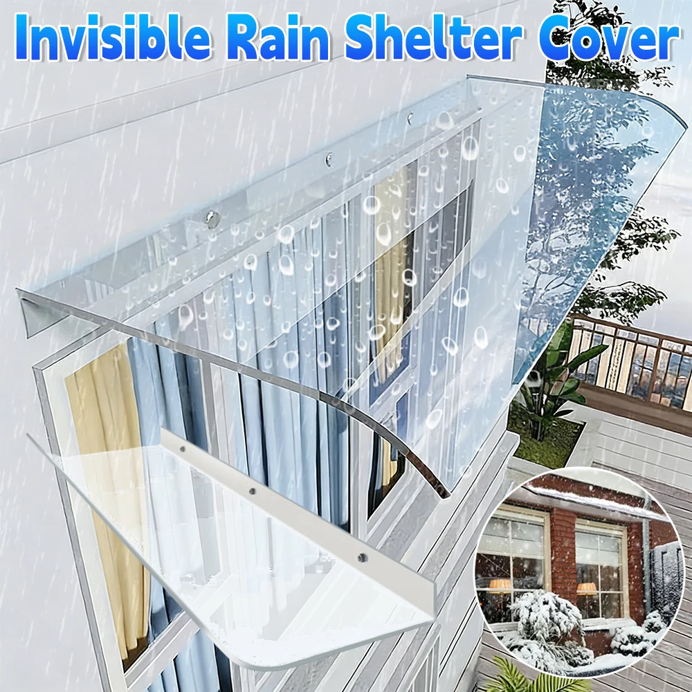 

Window Door Wall Awning Canopy Transparent Invisible UV Rain Protection Rain Shelter Covers for Front Door Porch Patio Roof New