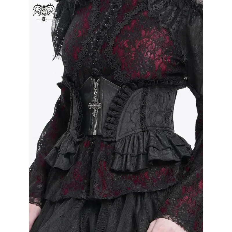 Gothic Rose Jacquard Waist Belt Devil Fashion Corset Cincher AS20901 AS20902 Punk Steampunk Costume Party Accessory
