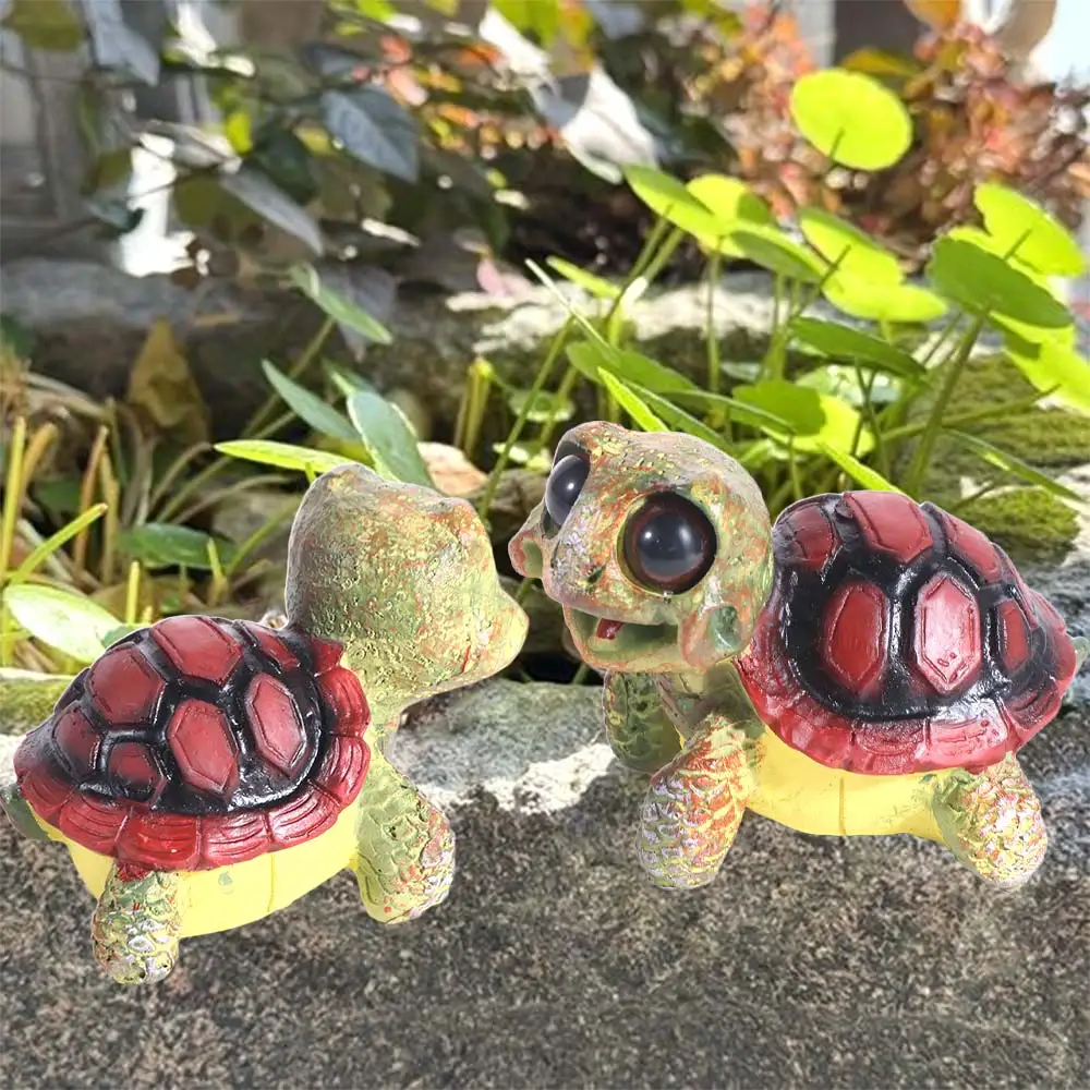 

Collectible Big Eyed Turtle Ornament Cartoon Lucky Sea Turtle Figurine Crafts 10.5cm Marine Life Ornaments Desktop Decorative