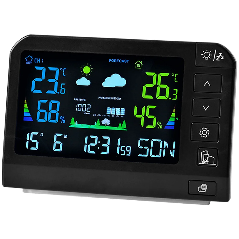 for Weather Station With Snooze Alarm Feature Weather Alarm Clock White Weather Alarm Clock Weather for forecast Icons