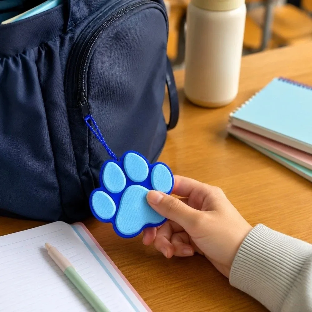 3D Printed Dog Cat Paw Clicker Keychain Keyboard-style Creative Special Shape Keycap Pendant Funny Decorative