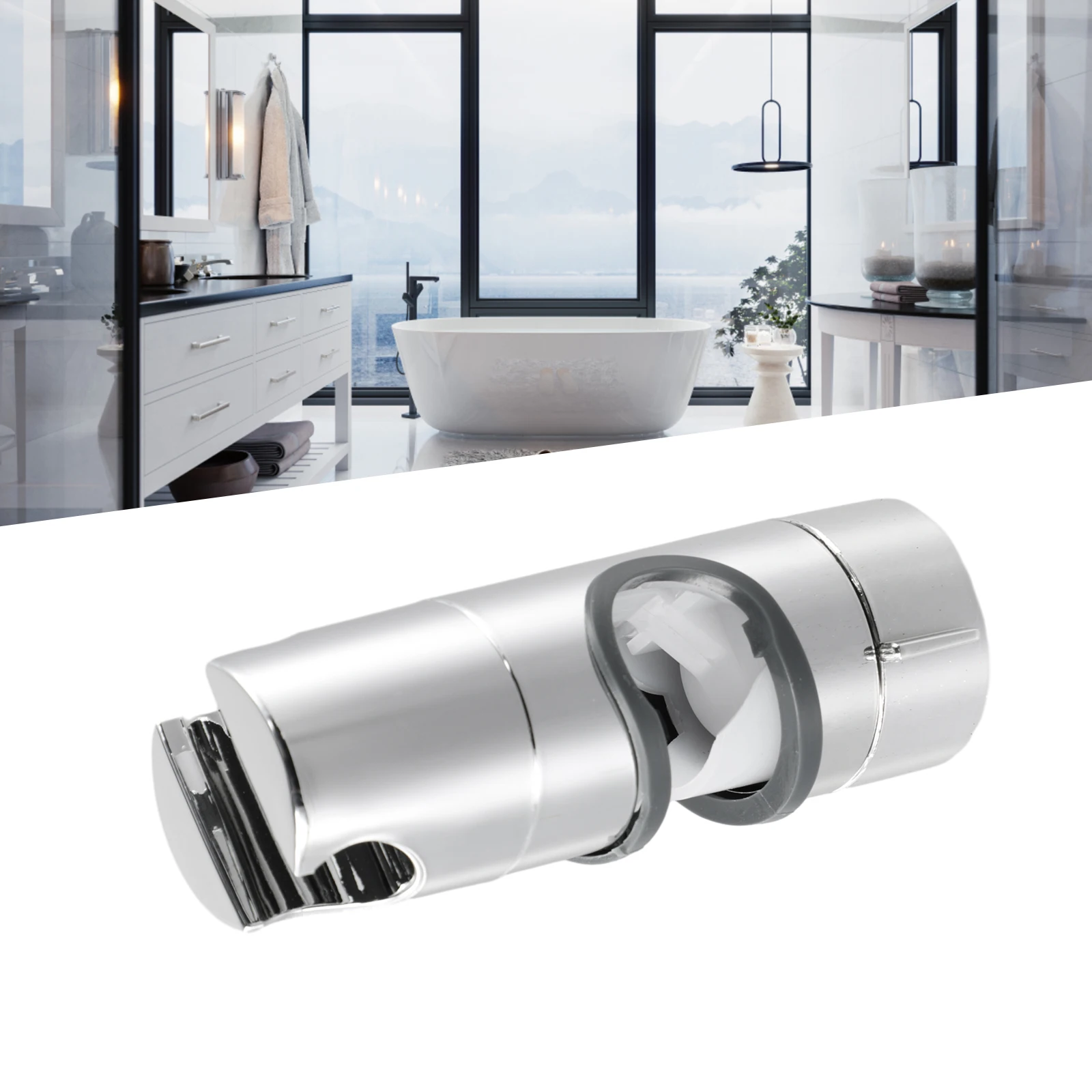 Shower Bracket Designed for Handheld Showerheads with 1/2 Inch NPT Thread Compatibility and Full-Swivel Brass Ball Mechanism