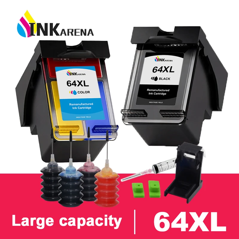 Remanufactured 64XL Refillable Ink Cartridge for HP 64 XL EN