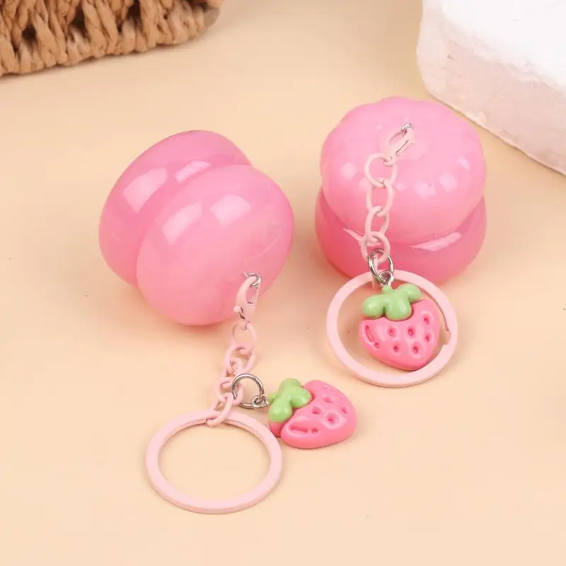 1Pcs Empty Plastic Lip Mask Jars With Keychain Pendant Lipstick Makeup ContainerLip Balm Cans Cream Lip Balm Containers 5g Mini view 5