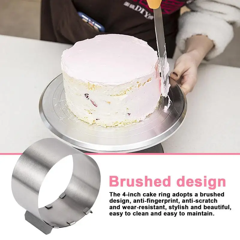 Adjustable Mousse Ring & Cake Collar Surround Film Lining Ring Molds 3D Round Baking Mould Kitchen Dessert Decorating Tools