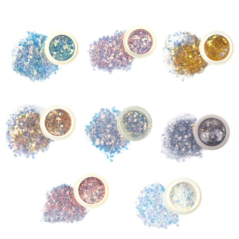 E15E Exquisite Sequins for Flat Bottom Cup Cosmetic Glitter Sequins for Makeup Body Art Festival Decoration