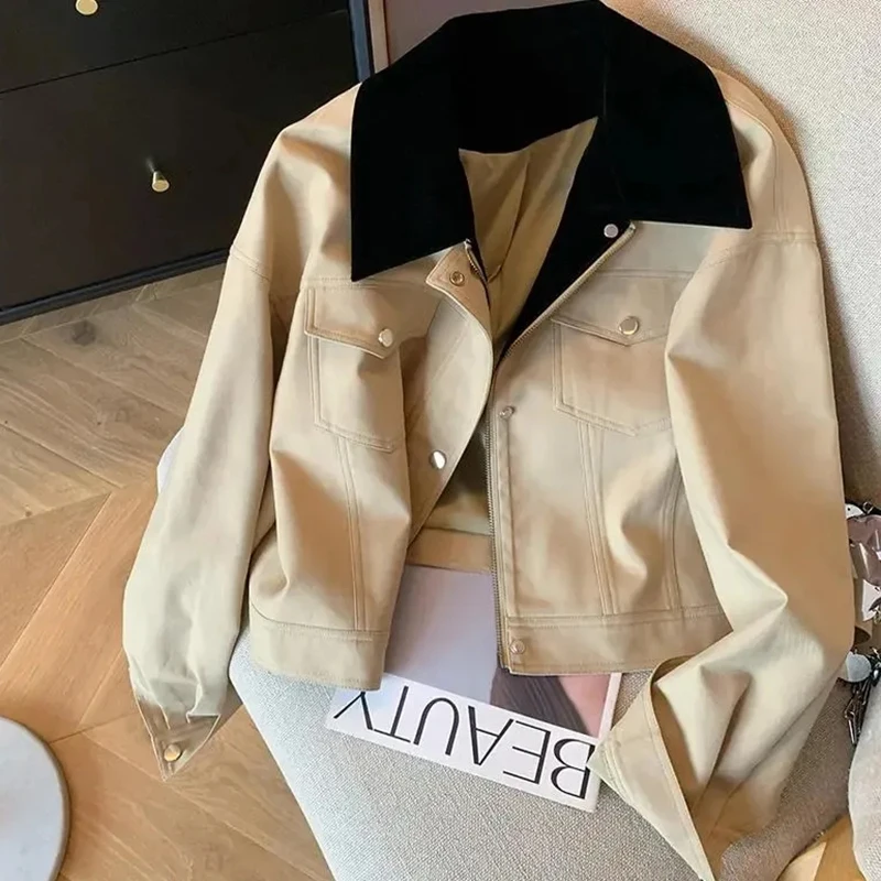 

Женская уличная куртка-карго, винтажная куртка-карго с длинным рукавом, осень-зима, короткое пальто Y2K, американские повседневные ретро-топы в стиле Харадзюку, женские топы в стиле хип-хоп