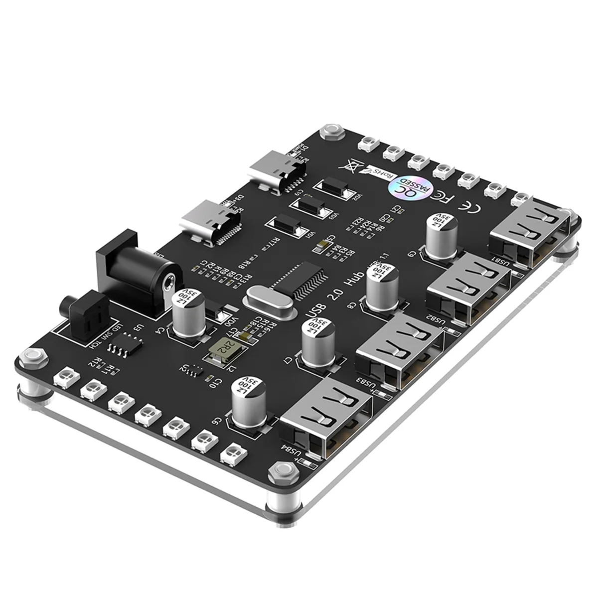 

Адаптер нескольких блоков питания ATP-4 в 1, концентратор USB 2.0 с цветным светодиодом для ПК, ноутбука, клавиатуры, мыши