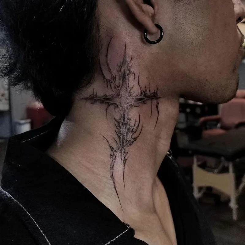 Herbal Thorns Design Temporary Tattoo for Woman Shoulder Art Sexy Tattoo Sticker Trendy Back Fake Tattoo Waterproof Stickers