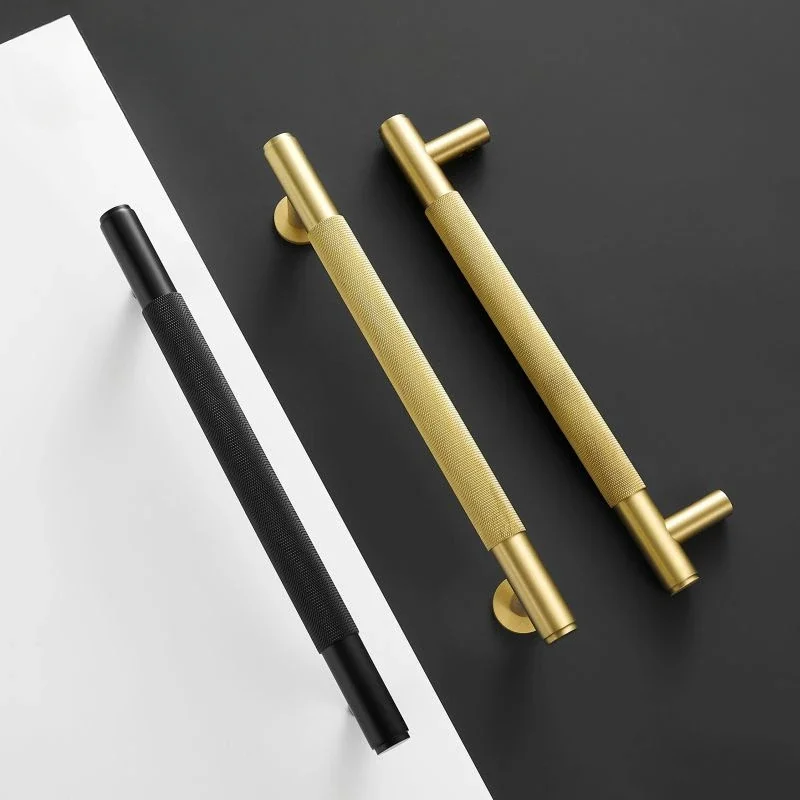 

Dooroom Brass Knurled Door Handles Double Door Wood Door Shower Room Single Side Double Side Matt Gold Black Pulls lock