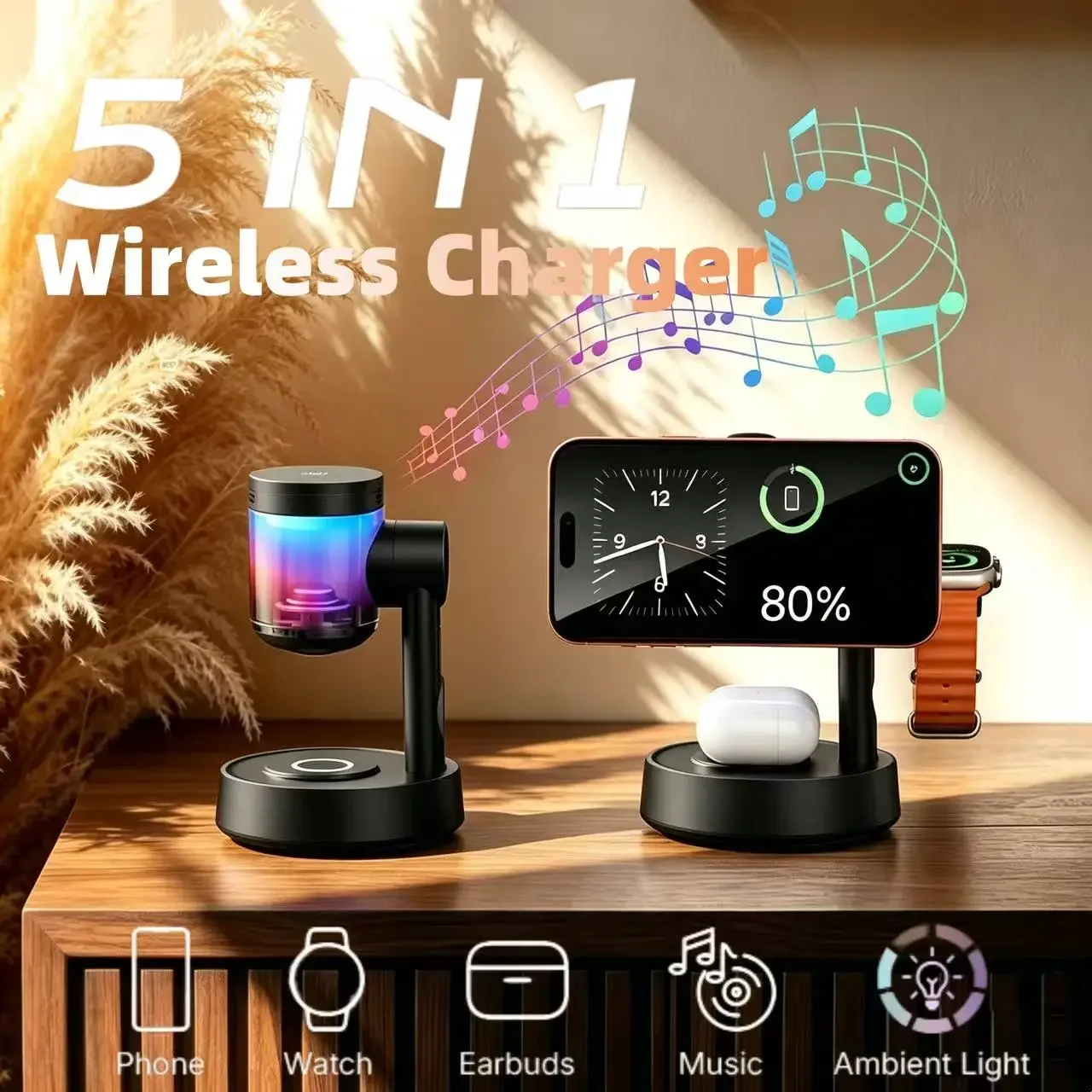 

25W qi2.2 3 in 1 Wireless Charger Magnetic Fast Charging For iPhone 17 16 15 14 13 12 For Apple Watch /Samsung Galaxy watch