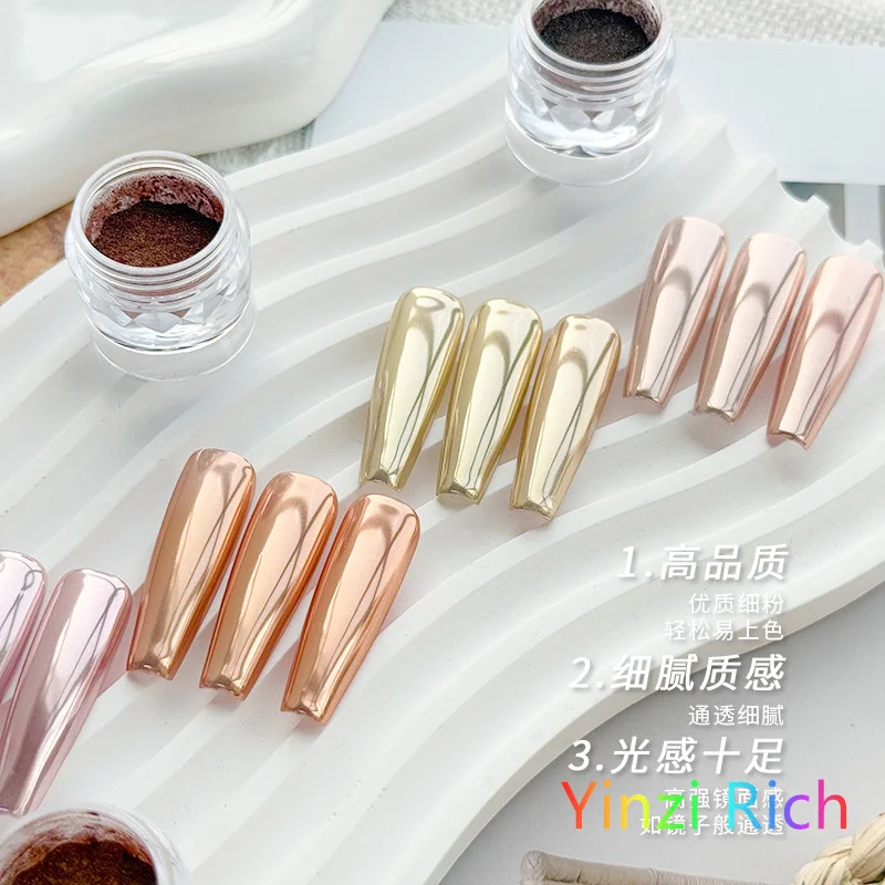 0,3 g chroom nagelpoeder metallic spiegel glitter effect holografisch metallic chroom poeder voor nagels rose goud chroom nagelpoeder