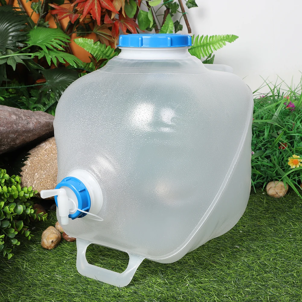 5-20L Folding Water Bag Drinking Water Canister with Lid & Tap Large Capacity Camping Water Bucket for Outdoor Hiking Travel