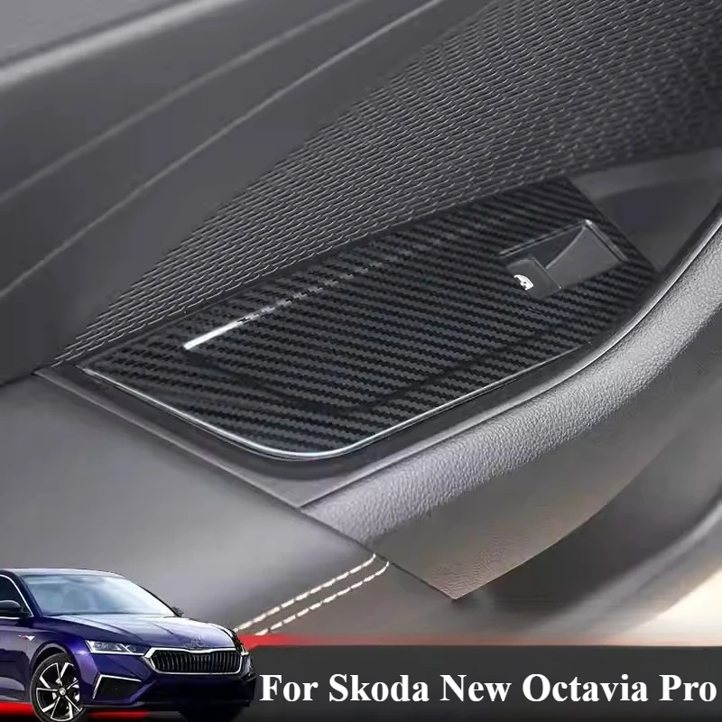 For Skoda New Octavia Pro Window Switch Panel Door Console Panel Frame Interior Refit Decoration Accessories Car Styling view 5