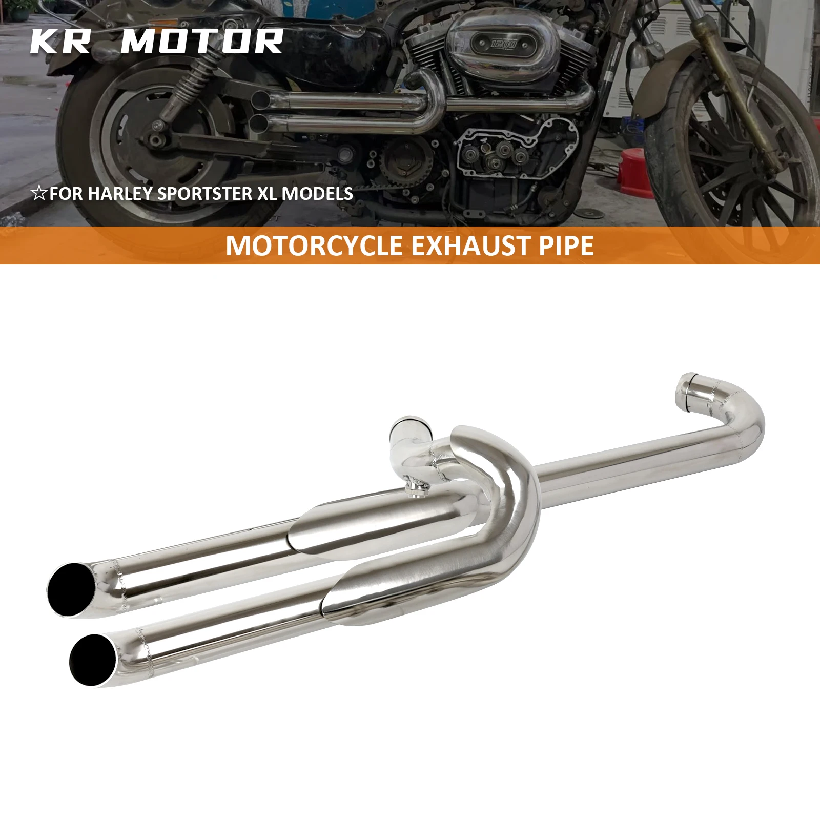 Motorcycle Exhaust System High Pipe/Bobber Style Exhaust Pipe For Harley Sportster XL883 Iron 1200 Nightster Roadster 2004-2022