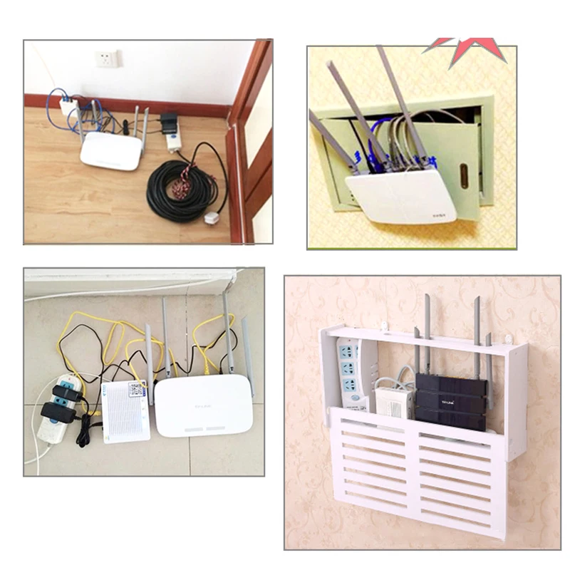 

Gear Storage Box Hanging Holder Living room No Drill Organizer Wall 25*20*9.5cm White Accessory Wood Attachment Bedroom Bracket
