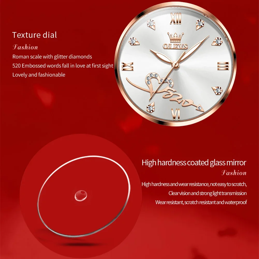 OLEVS orologio al quarzo per donna di lusso in acciaio inossidabile quadrante squisito impermeabile luminoso elegante moda donna orologi da polso Reloj