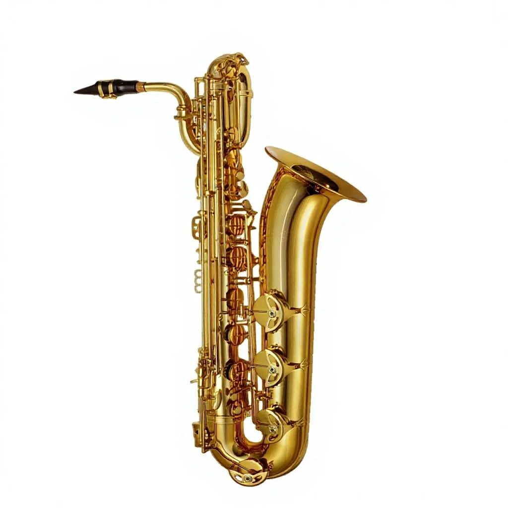 OEM Baritone Saxophone with Eb Tone Gold Lacquer Waterproof Case  for Wind Instrument Players
