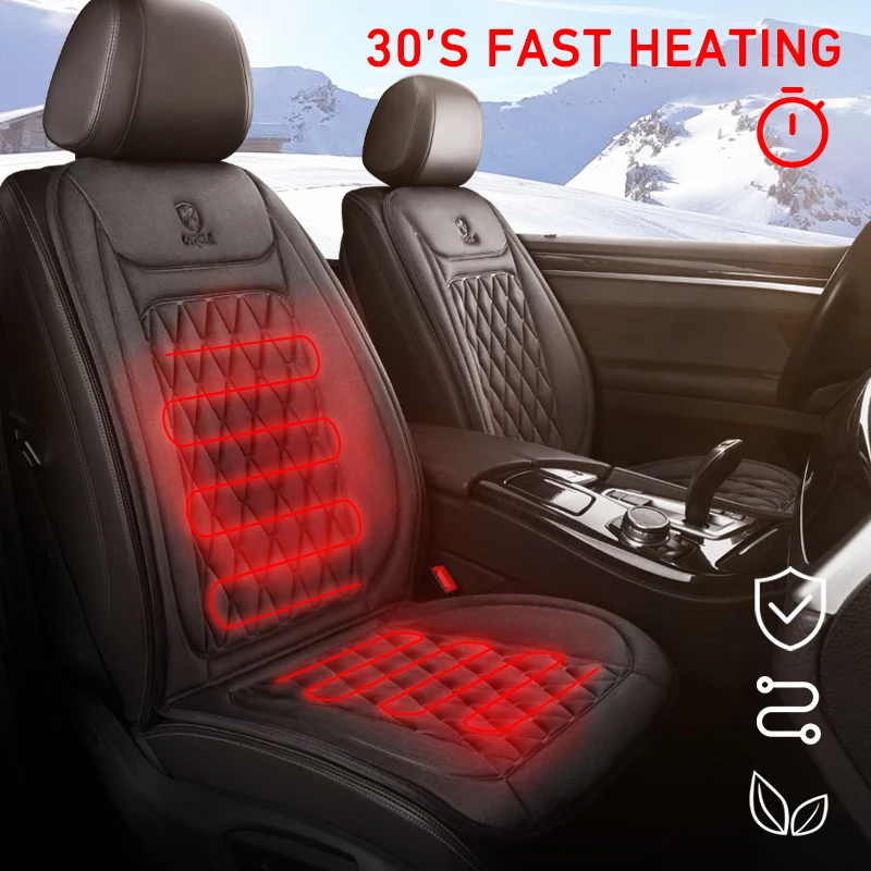 Heated Car Seat Cover 12V Universal Car Seat Heater 30\'S Fast Heating Pad Thicken Car Heated Seat Cushion Warm Seat Protector