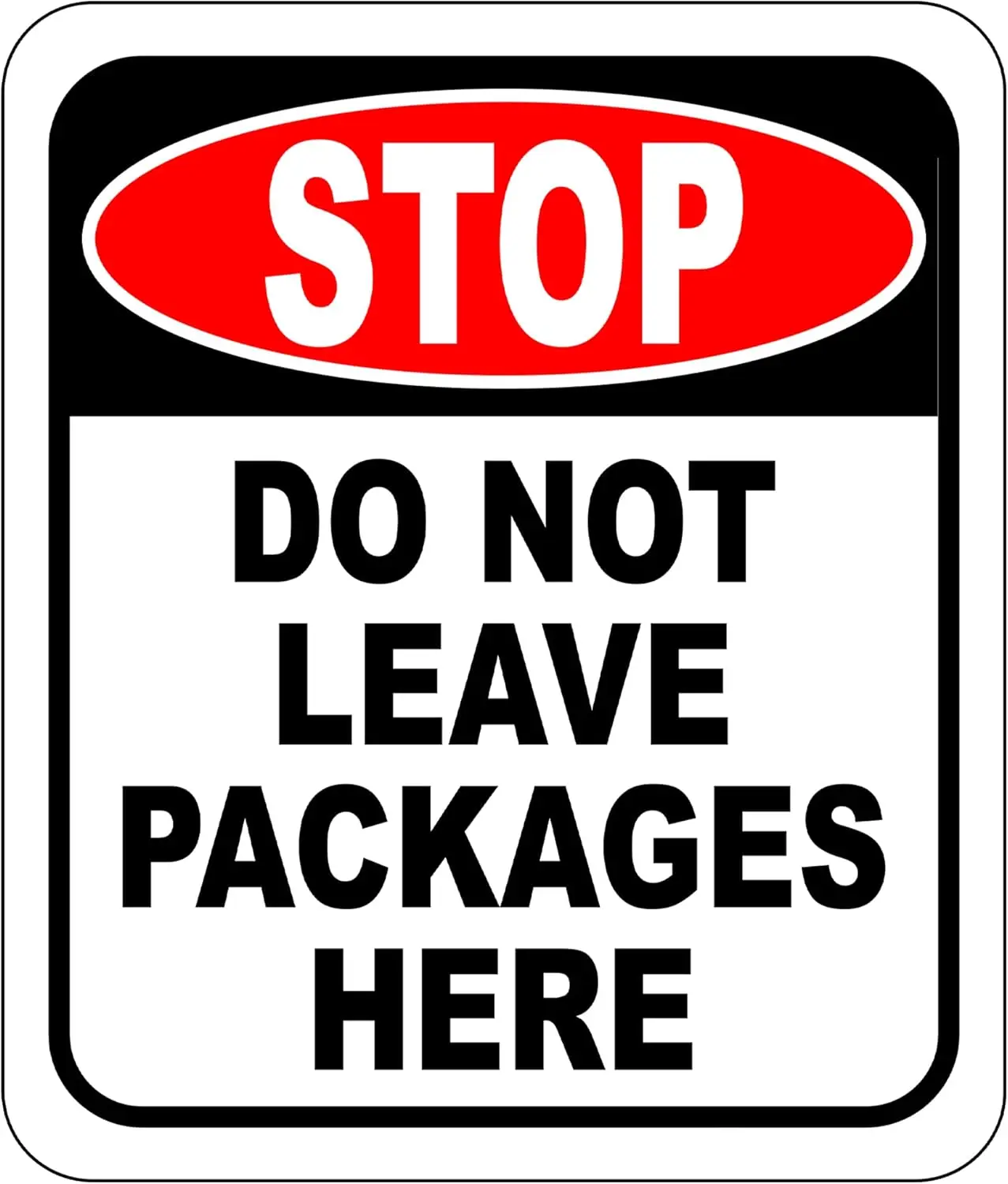 Stop Do Not Leave Packages Here Outdoor Aluminum Composite Signs - Delivery Instructions Sign Box Package for Outside Home Front