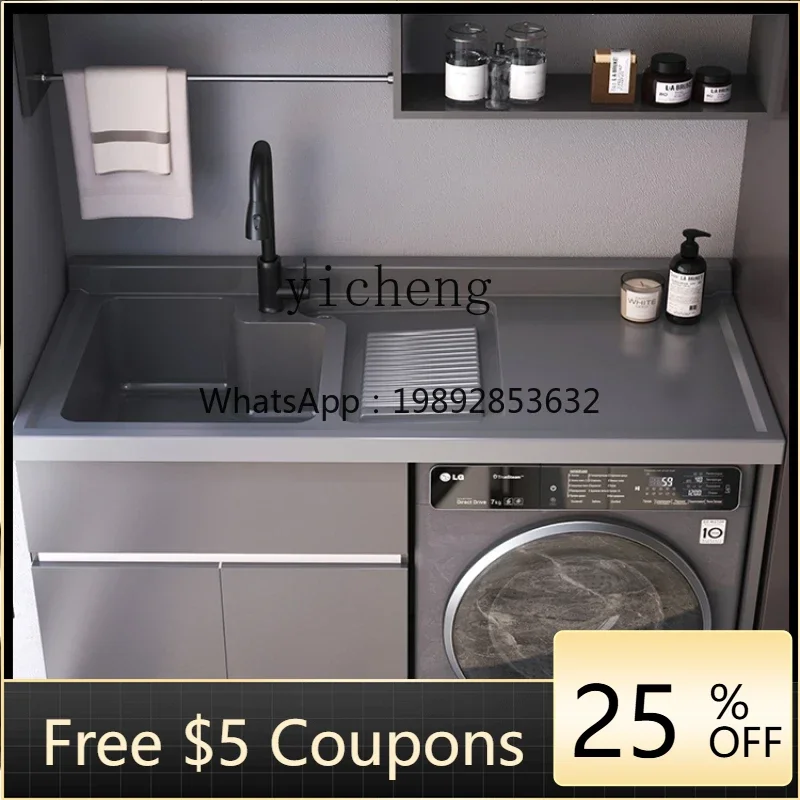 WW Washing Machine Cabinet Combination Drum Partner Laundry Tub Pool Table with Washboard Basin