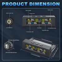 TPMS Tire Pressure Monitoring System Car Safety Alarm System Wireless Solar&USB Powered 4 Sensors with Color Digital Display 5