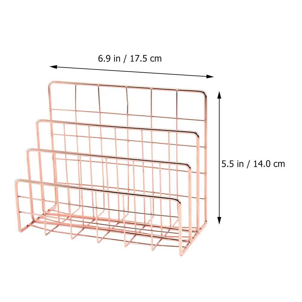 Iron File Rack Document ganizer Desktop Storage Shelves Letter Holder Office Supplies Large Capacity 3 Slots Compact Efficient