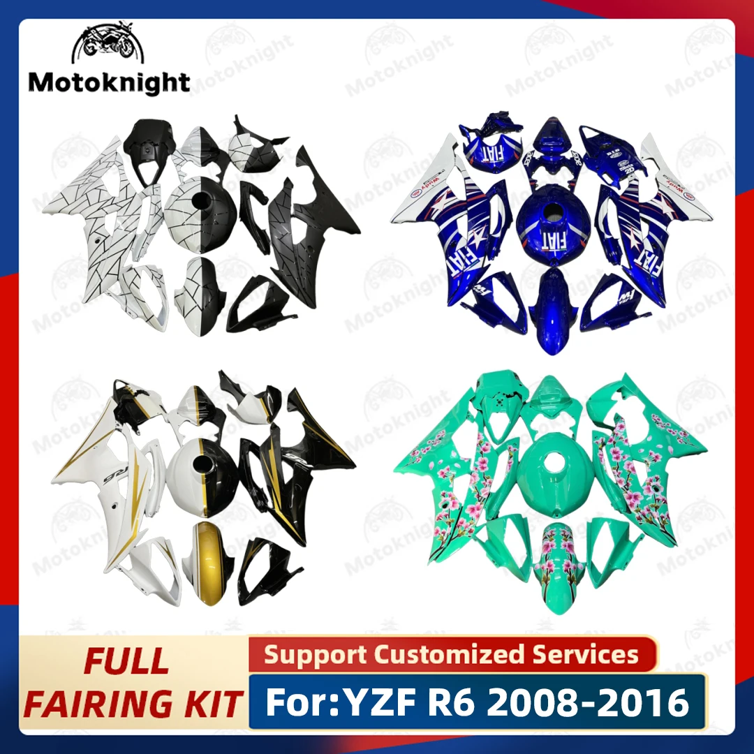 

Motorcycle Fairing Kit Fit For Yamaha YZF R6 2008 - 2016 YZF-R6 2009 2010 2011 Full Fairings Painted Bodywork New ABS Plastic