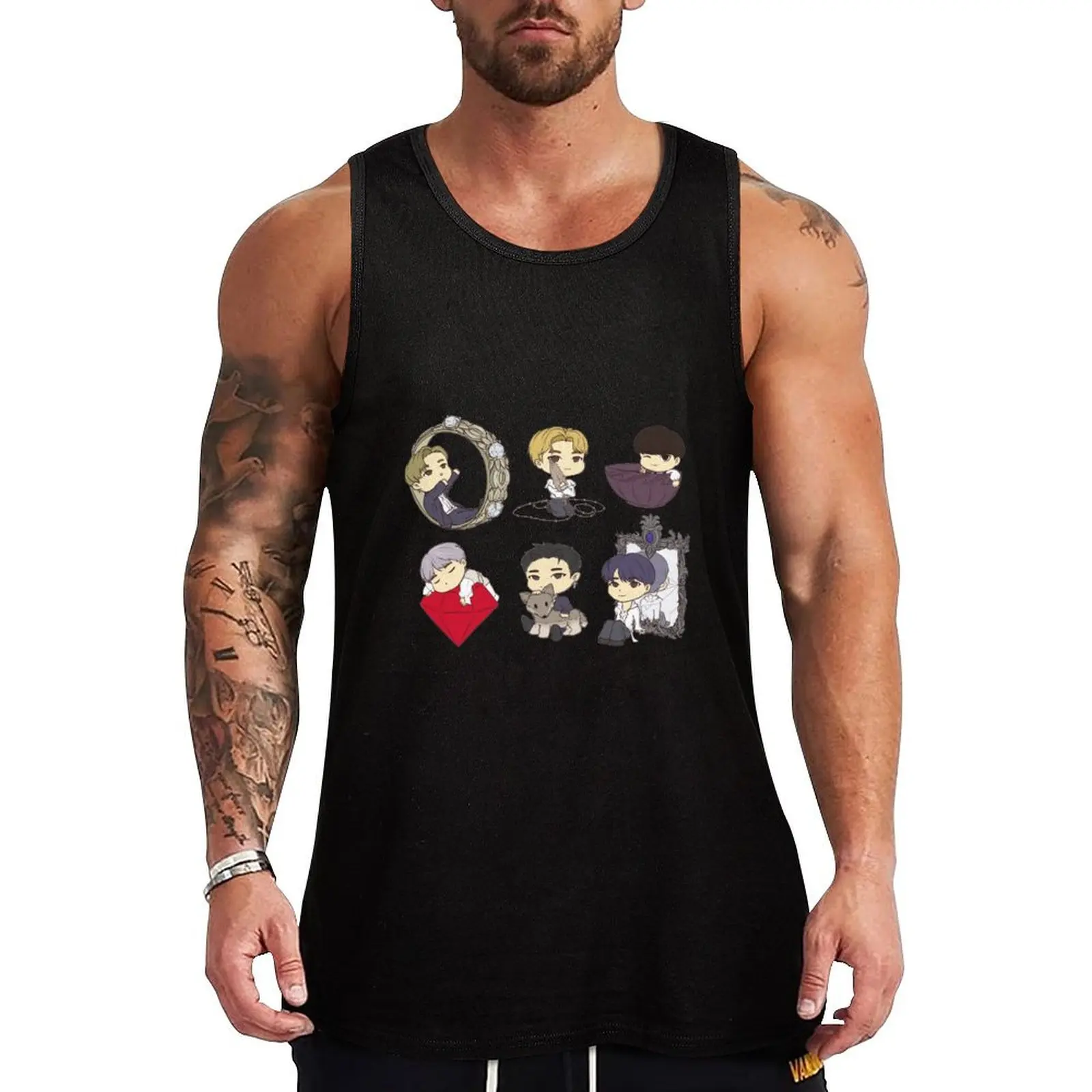 ONEUS Twilight Chibis Tank Top Summer Print Tank Top Beach Graphic Sleeveless Top