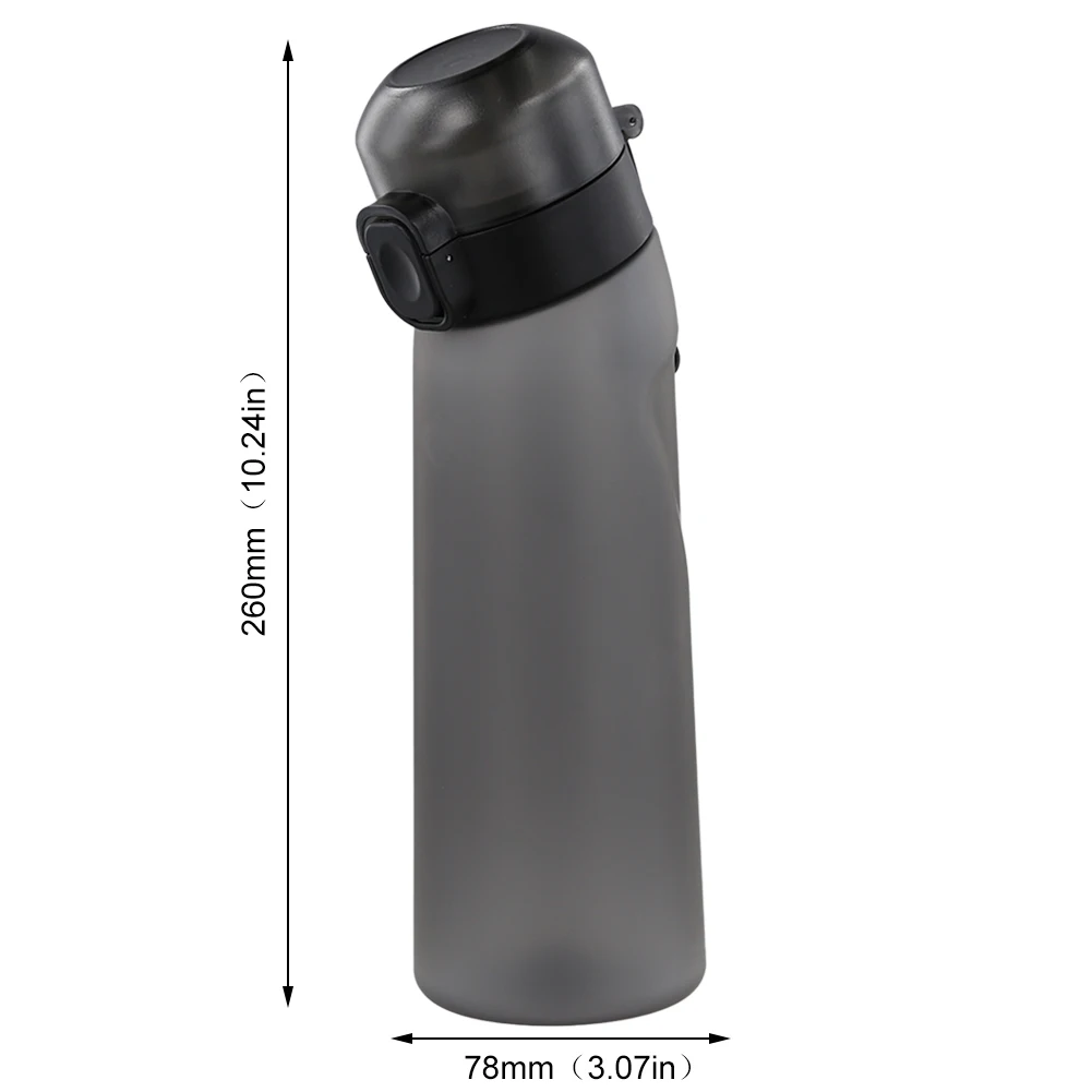 Botella de agua aromatizada de 650ML, taza de agua perfumada, 7 cápsulas de fragancia de frutas, taza de agua con pajita a prueba de fugas para deportes al aire libre