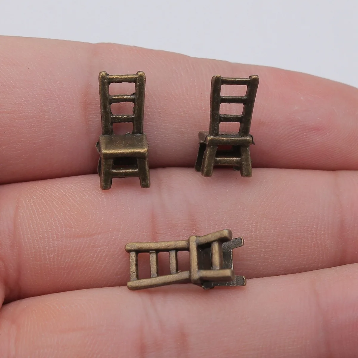 WYSIWYG 10pcs 17x7x6mm 2 Colors 3D Chair Charm Pendants For Jewelry Making Antique Silver Color 3D Chair Pendants Charm Chair