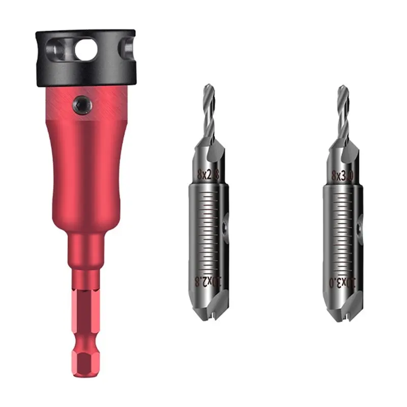 

[NEWA76K!】 Quick Change Adjustable Depth Stop Drill Bit Set- Woodworking Tools With 2.8Mm& 3.0Mm Bits Control