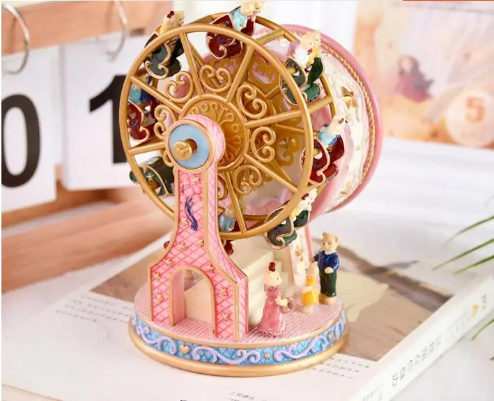 Atacado qualidade princesa caixa de música brinquedo para meninas musical handmove caixa resina mão mover para presente