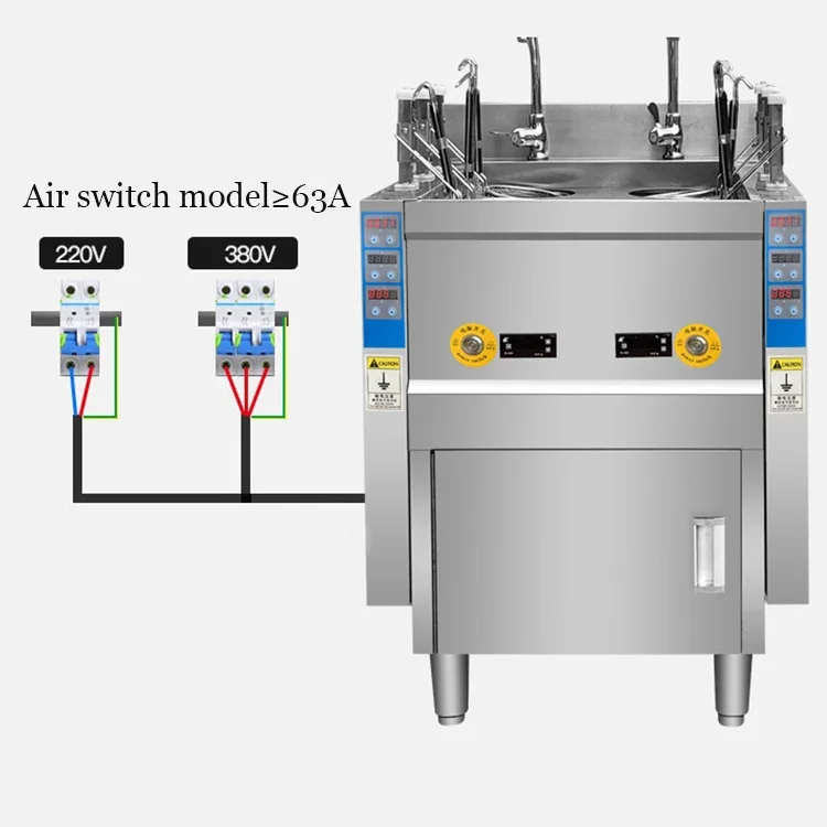 

z 6 Heads Automatic Commercial Cooking Equipment Ramen Cooker Noodle Boiling Stove Pasta Machine