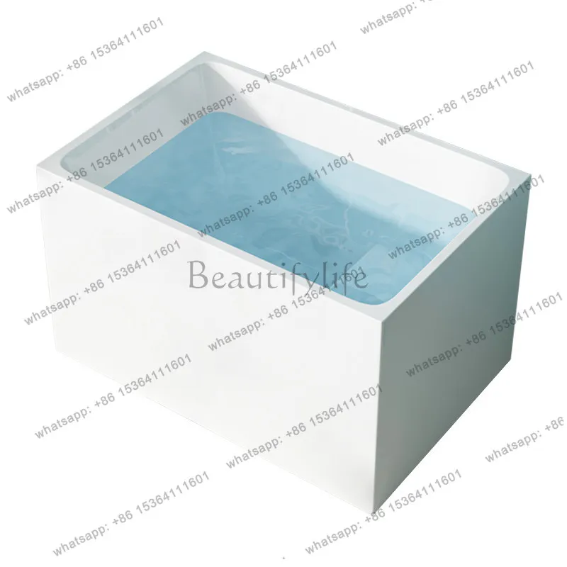 

Acrylic household small apartment deep bubble mini square bathtub independent integrated movable Japanese bath small bathtub