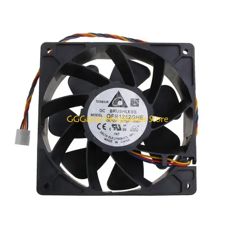 U55B Brushless QFR1212GHE 120mm 12V 2.7A Cooling Fan 120x120x38mm 4-p Ball Bearing 6000 RPM 210CFM High Speed C