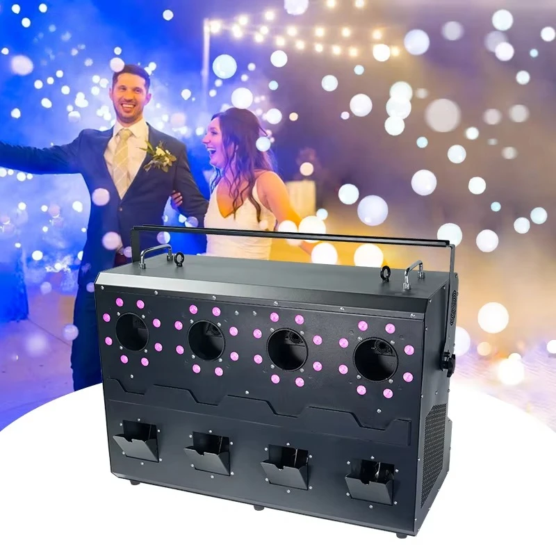 

4 Head 1500W DMX Remote Control RGBW LED Fog Smoke Bubble Machine for Wedding Stage Party Dj Bar Club