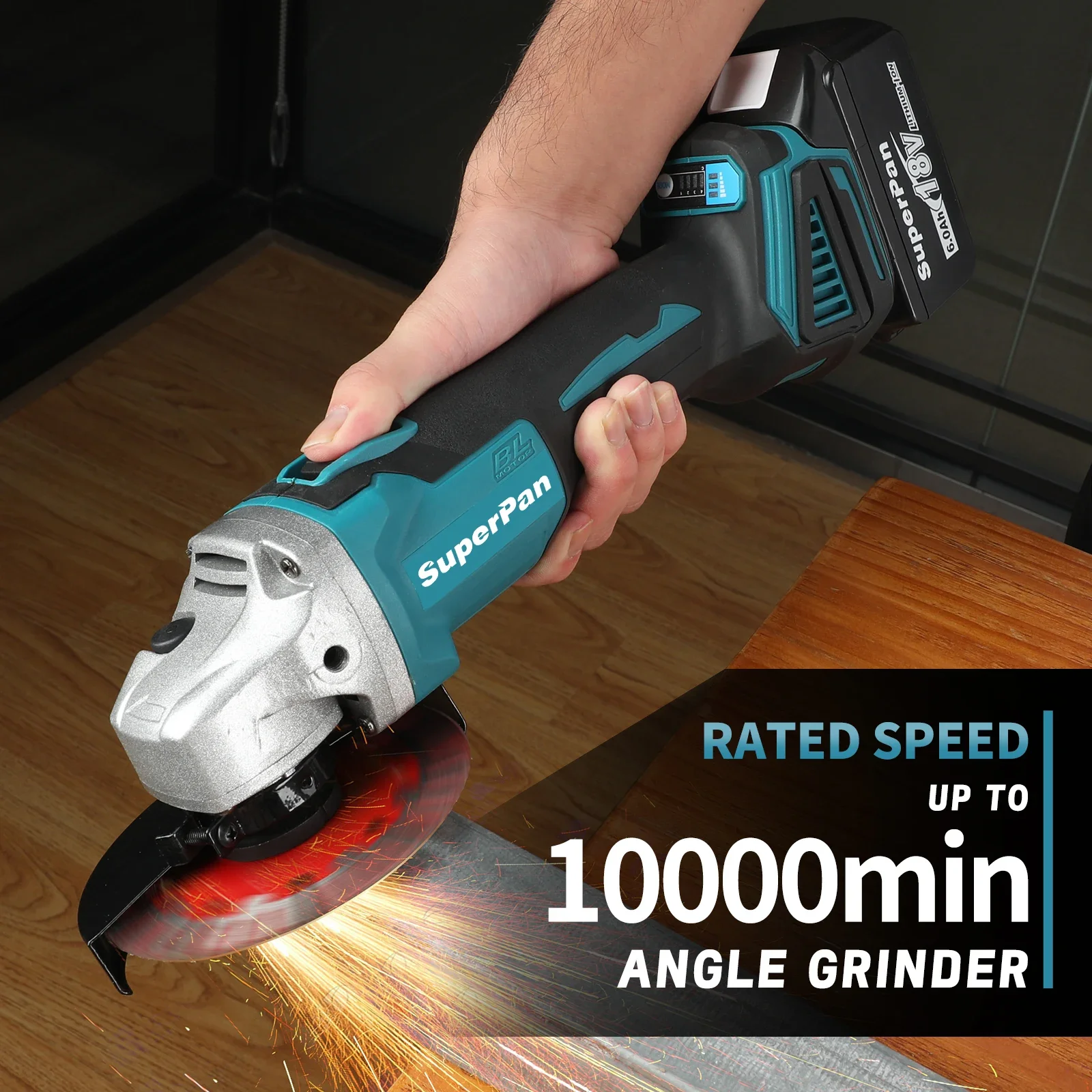 

Superpan125mm Brushless Angle Grinder Polishing Cutting Machine Cordless Angle Grinder Tool ，for Makita18V Battery