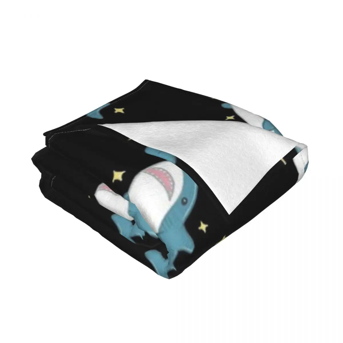 Blahaj The Shark (black Background) Blanket Bedspread On The Bed Travel Queen Size