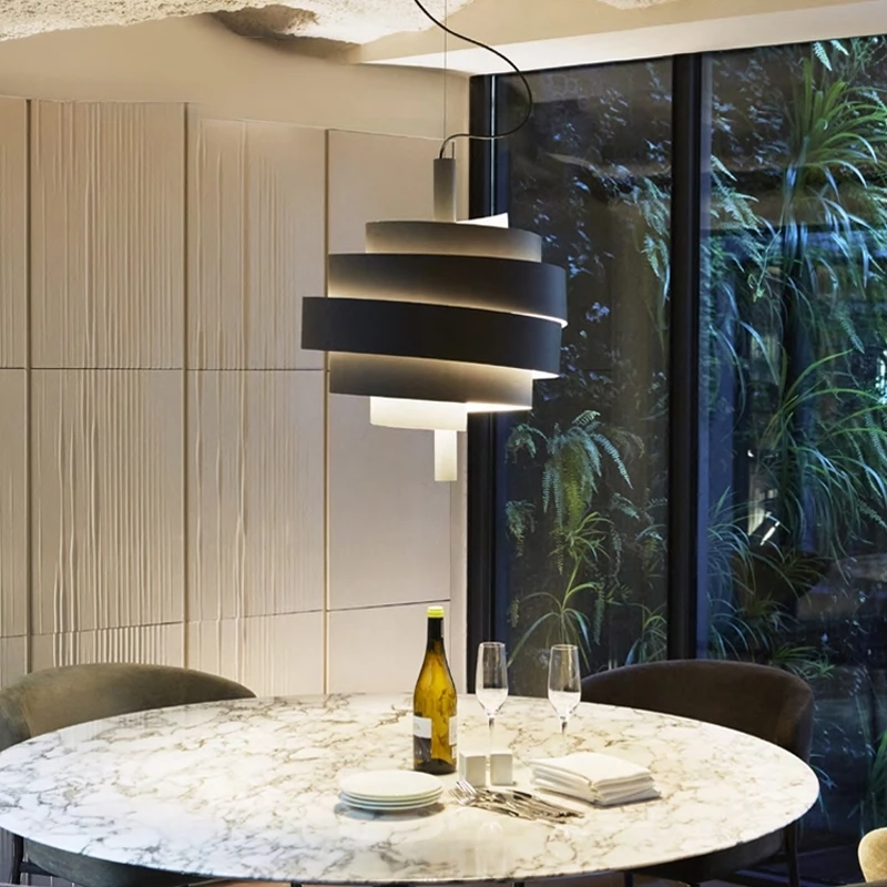 

Simple and stylish design Spiral Acrylic LED chandelier lustre Ceiling for Living room Bedroom luminaire Dimmable Customizable