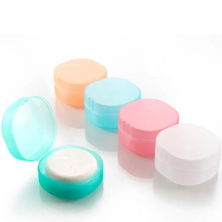 

Portable Plastic Soap Box Container Round Leak Resistant Sponge Case Travel Bathroom Supplies SN4169