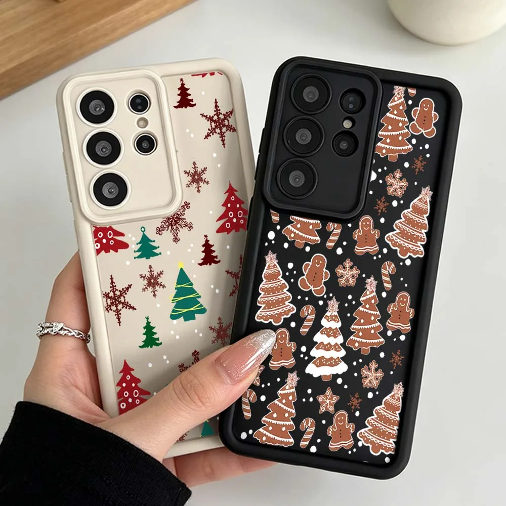 Christmas Tree Cookie Cover For Samsung Galaxy S26 S25 S24 S23 S22 S21 S20 Note 20 Ultra Plus FE Eye Ladder Phone Case