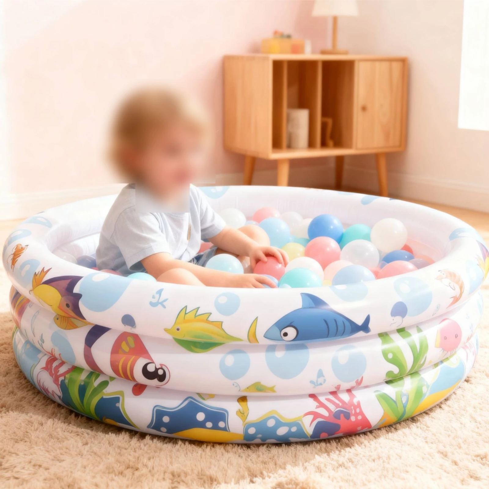 piscine-ocean-world-a-base-blanche-trois-cercles-jouet-aquatique-pour-enfants-colore-avec-trou-de-vidange-facile-pour-l'exterieur